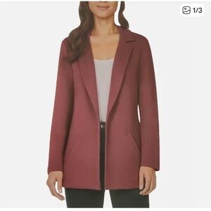 Matty M Rosewood Mauve Knit Blazer Jacket Sz XL